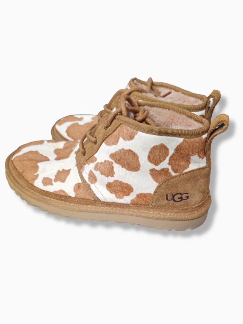 UGG Neumel Cow Print Messa Sand Calf Hair Chukka Boots